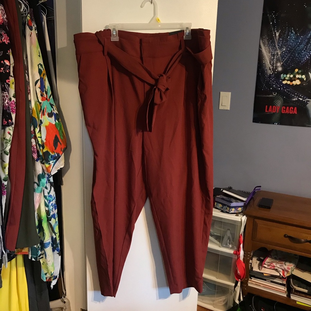 NWT Torrid “Brown” Self Tie Tapered Pant